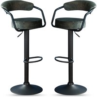 Hobart Olive Fabric Bar Stools - Pair