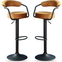 Hobart Rust Fabric Bar Stools - Pair