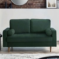 Hobbs Velvet 2 Seater Sofa with Bolsters in Green
