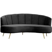 Hockley Velvet 3 Seater Sofa In Black