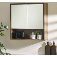 Hovaro Wooden Bathroom Mirrored Cabinet with 2 Doors in Walnut