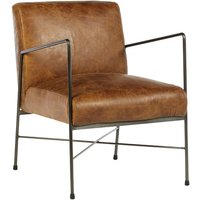 Hoxman Faux Leather Dining Chair In Light Brown