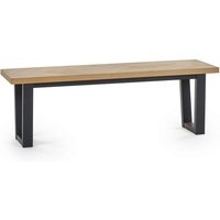 Hull Wooden Dining Bench With Black Legs In Oak