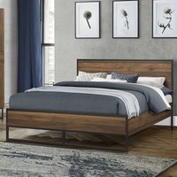 Huston Wooden Small Double Bed In Walnut