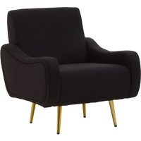 Hyannis Fabric Bedroom Chair With Gold Legs In Black