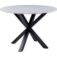 Hyeres Ceramic Round Dining Table In White Guangxi