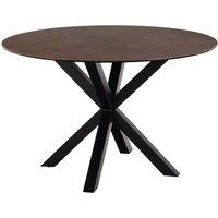 Hyeres Ceramic Round Dining Table In Rusty Brown Lemco