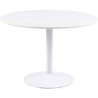 Ibika Large Wooden Round Dining Table With Metal Base - White