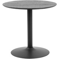 Ibika Small Wooden Round Dining Table With Black Base - Ash Black