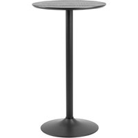Ibika Wooden Round Bar Table With Metal Base In Matt Black