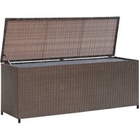 Ijaya 120cm Poly Rattan Garden Storage Box In Brown