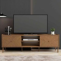 Ilford Wooden TV Stand With 2 Doors In Light Oak