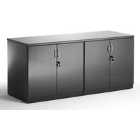 Impulse High Gloss Credenza Twin Storage Cupboard In Black