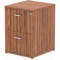 Impulse Wooden 2 Drawers Filing Cabinet In Walnut