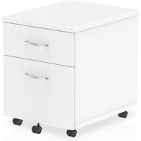 Impulse Wooden 2 Drawers Mobile Pedestal In White