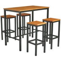 Inchture Wooden Bar Table With 4 High Stools In Natural