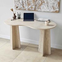 Infini Wooden Laptop Desk in Travertine Marble Effect