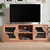 Inglewood Wooden TV Stand With 2 Doors In Natural