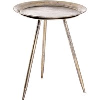 Inman Small Round Metal Side Table In Bronze