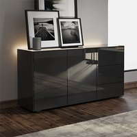 Intel LED Sideboard In Black Gloss With Wireless Charging Intel LED Sideboard In Black Gloss With Wireless Charging