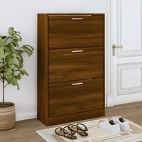 Oscar Shoe Storage Cabinet With 3 Flaps In Brown Oak