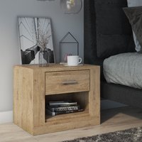 Ionia Wooden Bedside Cabinet With 1 Drawer In Artisan Oak
