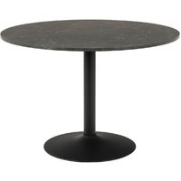 Ionia Wooden Dining Table Round In Black Marble Print