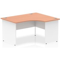 Isle 140cm Beech Right Computer Desk With White Panel End Leg