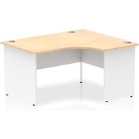 Isle 140cm Maple Right Computer Desk With White Panel End Leg