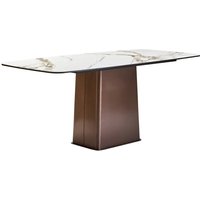 Ithaca Ceramic Top Dining Table With Stainless Steel Legs In White