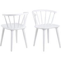 Ithaca White Wooden Dining Chairs In Pair