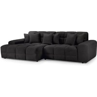 Jackson Fabric Left Hand Corner Sofa In Black