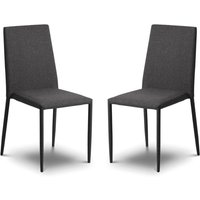 Jarrell Grey Fabric Dining Chairs In Pair