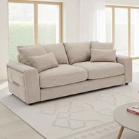 Jexaro Fabric 3 Seater Sofa in Beige
