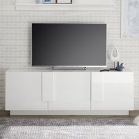 Jining High Gloss TV Stand With 3 Doors In White