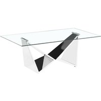 Kalila Clear Glass Coffee Table With Silver Base