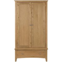 Kamiah Wooden Wardrobe With 2 Doors 1 Drawer In Oak