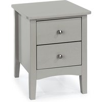 Kamuy Wide Wooden Bedside Cabinet With 2 Drawers In Grey