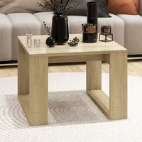Kancy Square Wooden Side Table In Sonoma Oak