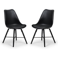 Kaili Dining Chair With Black Seat And Black Legs In Pair