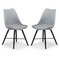 Kaili Dining Chair With Grey Seat And Black Legs In Pair