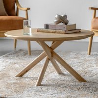 Katonah Wooden Round Coffee Table In Natural