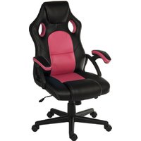 Katy Leather Home And Office Chair In Black and Pink
