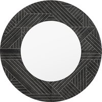 Kavala Wall Mirror Round In Black Wooden Frame