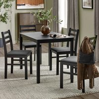 Keene Wooden Dining Table With 4 Chairs - Black