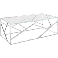 Keizer Clear Glass Coffee Table With Chrome Frame