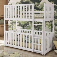 Keller Wooden Bunk Bed With Bonnell Mattress In Matt White