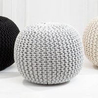 Kelvra Fabric Kids Knit Pouffe in Grey