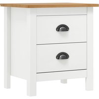 Kendal Wooden Bedside Cabinet With 2 Drawers In White And Brown