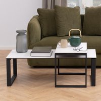 Kennesaw Ceramic Nesting Coffee Tables In White Akranes